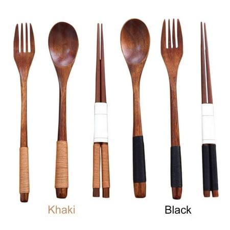 Wooden cutlery set Wooden Fork Spoon wood Flatware Tableware Set