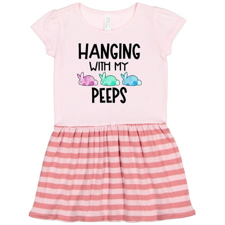 Inktastic Easter Hanging with My Peeps Pastel Bunnies Gift Toddler Girl Dress