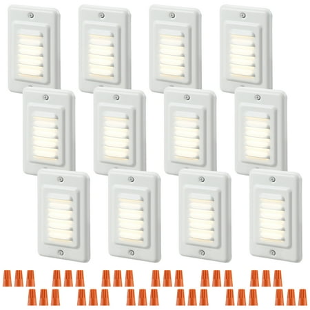 LEONLITE 12-Pack 120V LED Step Light 3000K Warm White Indoor & Outdoor Stair Lights IP65 Waterproof ETL Listed
LEONLITE 12-Pack 120V LED Step Light 3000K Warm White Indoor & Outdoor Stair Lights IP65 Waterproof ETL Listed
