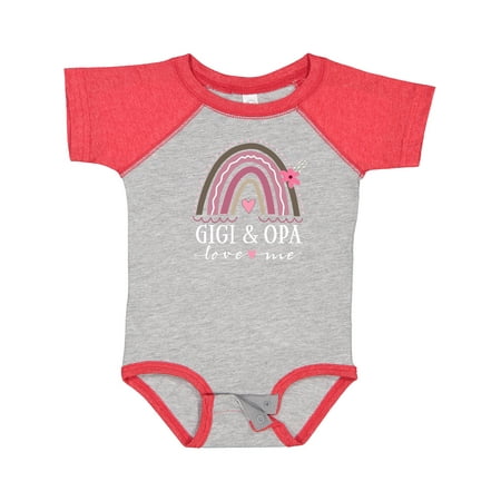 Inktastic Gigi and Opa Love Me Rainbow Gift Baby Girl Bodysuit
