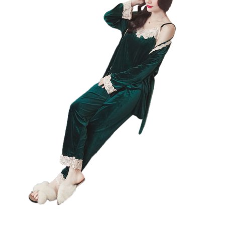 TINYSOME 3Piece Women Winter Warm Coral Velvet Pajamas Set EmbroideRed Floral Lace Patchw
TINYSOME 3Piece Women Winter Warm Coral Velvet Pajamas Set EmbroideRed Floral Lace Patchw