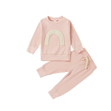 EHTMSAK Newborn Infant Baby Toddler Girl Outfits Clothing Set Long Sleeve Pullover Sweatshirt and Drawstring Pants Set Pink 0-2Y 100
EHTMSAK Newborn Infant Baby Toddler Girl Outfits Clothing Set Long Sleeve Pullover Sweatshirt and Drawstring Pants Set Pink 0-2Y 100