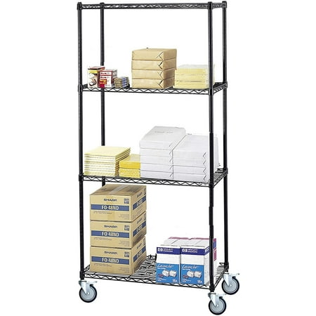 21 Deep x 54 Wide x 92 High 4 Tier Black Wire Shelf Truck with 1200 lb Capacity
21 Deep x 54 Wide x 92 High 4 Tier Black Wire Shelf Truck with 1200 lb Capacity