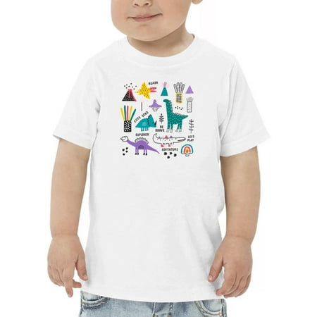 Funny Dino Cluttered Art T-Shirt Toddler -Image by Shutterstock 5 Toddler