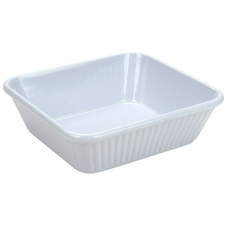 3 qt. 10 inch x 8.75 inch Casserole Dish 3 inch Deep White Melamine