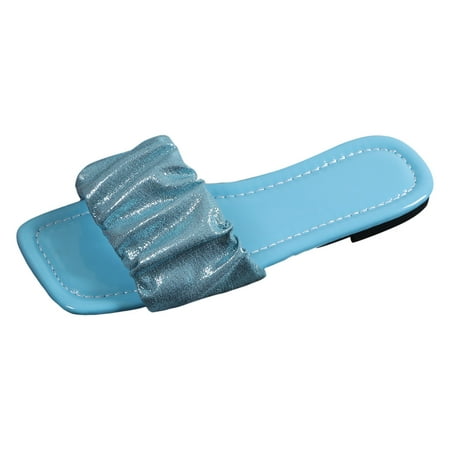 Womens Sandals Ladies Summer Fine Glitter Shiny Surface Pleated Soft Leather Square Head Beach Outside Wear Flat Bottom Large Size Sandals Slippers Orthopedic Sandals for Women(Color:Blue Size:US 7)
Womens Sandals Ladies Summer Fine Glitter Shiny Surface Pleated Soft Leather Square Head Beach Outside Wear Flat Bottom Large Size Sandals Slippers Orthopedic Sandals for Women(Color:Blue Size:US 7)