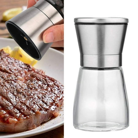 Tiitstoy Kitchen and Pepper Grinder 6Oz Stainless Steel Mill Shakers Easy To Use Silver
