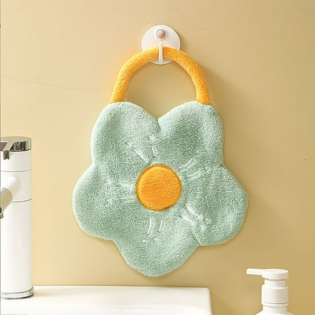 

Yedhsi Hand Towels Super Absorbent Cleaning Cloth Coral Velvet Towel Children s Household Water Absorbing Flower Handkerchief Hanging Type