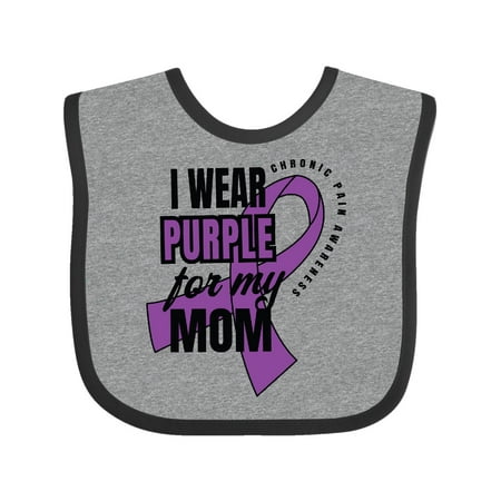 Inktastic Chronic Pain I Wear Purple For My Mom Gift Baby Boy or Baby Girl Bib