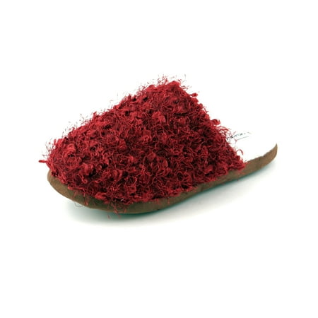 Luckers Women s Red Glitter Subtle Ruffle Slippers Size: Medium (7/8 B(M) US)