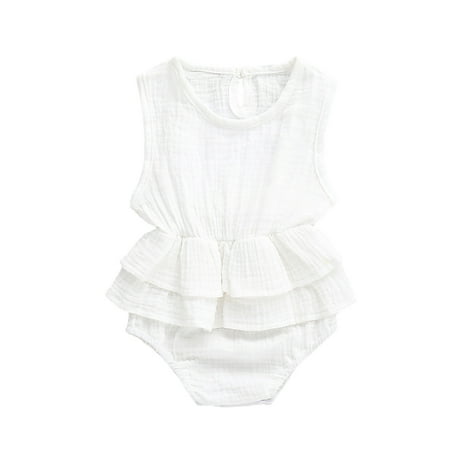 Infant Baby Girl Summer Tutu Skirt Romper Bodysuits Flutter Sleeve One-Piece Romper Jumpsuit Outfits