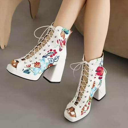 Hvyesh Sandals for Women Dressy Summer Retro Fashion Embroidered Floral Thick Heel Fish Mouth Breathable Sandals Size 4.5
Hvyesh Sandals for Women Dressy Summer Retro Fashion Embroidered Floral Thick Heel Fish Mouth Breathable Sandals Size 4.5