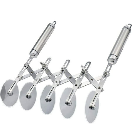 CNKOO 5 Wheel Pastry Cutter with Handle Stainless Steel Double cutter Adjustable Pizza Slicer Multi-Round Dough Cutter Roller
CNKOO 5 Wheel Pastry Cutter with Handle Stainless Steel Double cutter Adjustable Pizza Slicer Multi-Round Dough Cutter Roller