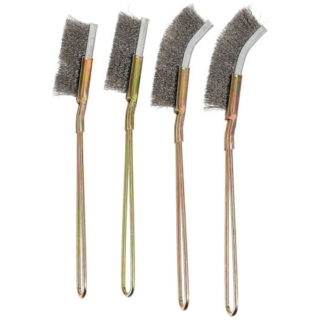 NUOLUX 4pcs Door Window Brushes Gap Cleaning Tools Cleaning Accessories (Silver)