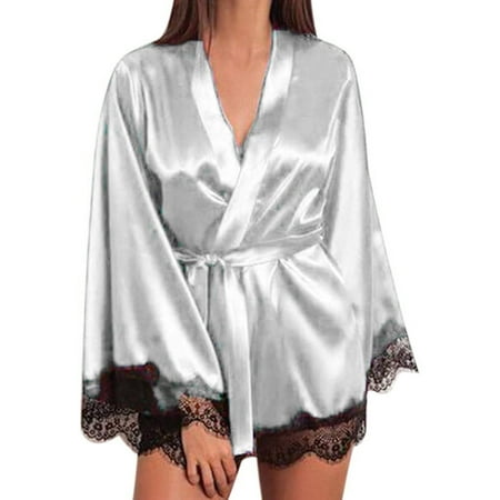 MELDVDIB Women s Lace-Trim Silk Robe Valentines Satin Lingerie for Women Kimono Bathrobe Short Ruffle Belted Robes Bridesmaids Sleepwear on Clearance
MELDVDIB Women s Lace-Trim Silk Robe Valentines Satin Lingerie for Women Kimono Bathrobe Short Ruffle Belted Robes Bridesmaids Sleepwear on Clearance
