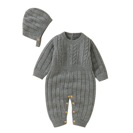Boy Girl Solid Knitted Sweater Baby Jumpsuit Romper Cotton Caps Hat Outfits Sets Clothes Wool Sweater for Baby Boy
Boy Girl Solid Knitted Sweater Baby Jumpsuit Romper Cotton Caps Hat Outfits Sets Clothes Wool Sweater for Baby Boy