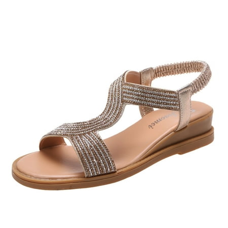 Womens Sandals Women S Summer Rhinestones Non Slip Elastic Band Fish Mouth Wedges Beach Open Toe Breathable Sandals Shoes Women S Sandals Artificial Leather Gold 40
Womens Sandals Women S Summer Rhinestones Non Slip Elastic Band Fish Mouth Wedges Beach Open Toe Breathable Sandals Shoes Women S Sandals Artificial Leather Gold 40