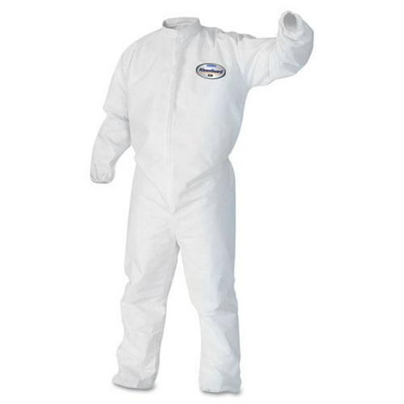 Kimberly-Clark A30 Elastic-Back & Cuff Coveralls, White, Large, 25/Case KCC 46103