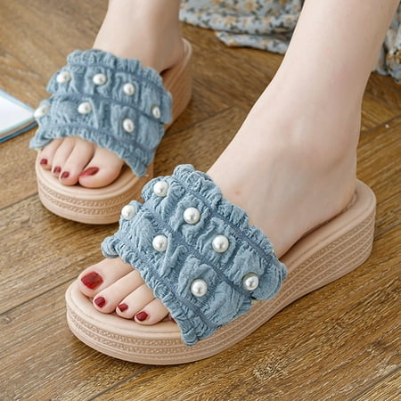 PEASKJP Slippers Women Summer Slip-On Open Toe Women s Breathable Beach Round Toe Women s slipper Thong Strappy Summer Shoes Blue 7.5
PEASKJP Slippers Women Summer Slip-On Open Toe Women s Breathable Beach Round Toe Women s slipper Thong Strappy Summer Shoes Blue 7.5