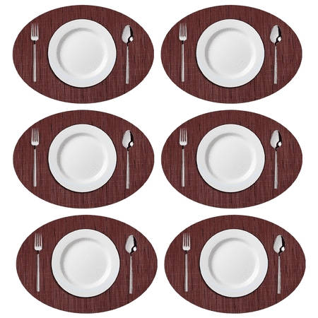 6 Pcs Oval Placemats with Centerpiece for Dinning Table Imitation Bamboo Decorative Placemats Woven Vinyl Heat Resi-stant Table Mats Red
6 Pcs Oval Placemats with Centerpiece for Dinning Table Imitation Bamboo Decorative Placemats Woven Vinyl Heat Resi-stant Table Mats Red