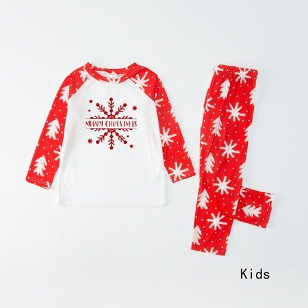 LINMOUA Children Kids Christmas Deer Plaid Prints Family Matching Long Sleeve Tops+Pants Set