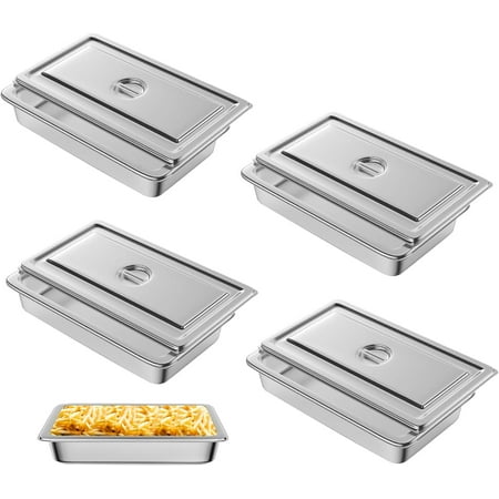 Hotel Pan Full Size Steam Table Pan 4 Deep Stainless Steam Table Pan with Lid Full Size Food Pan 20.8 L x 13 W Anti Jam Stainless Steel Buffet Pan Commercial Stainless Steel Pan (4 Pack)
Hotel Pan Full Size Steam Table Pan 4 Deep Stainless Steam Table Pan with Lid Full Size Food Pan 20.8 L x 13 W Anti Jam Stainless Steel Buffet Pan Commercial Stainless Steel Pan (4 Pack)