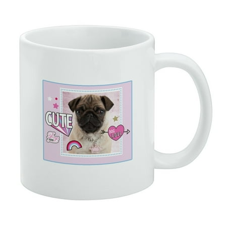 Cute Pug Puppy Dog Love White Mug
