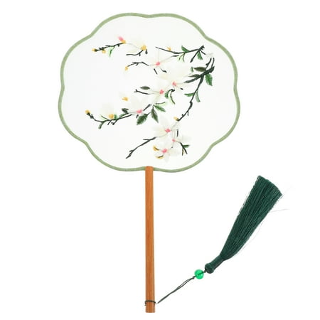 Chinese Hand Fan Fan Fans Silk Circular Ancient Fans Round Retro Traditional Decor Embroidery Folding Summer Decorations