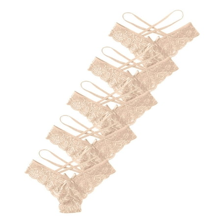 Women s 5 Pack Floral Lace Thongs Low Rise Sexy Strappy Stertchy Panties V-Back Criss Cross Hollowed Out Underwear
Women s 5 Pack Floral Lace Thongs Low Rise Sexy Strappy Stertchy Panties V-Back Criss Cross Hollowed Out Underwear