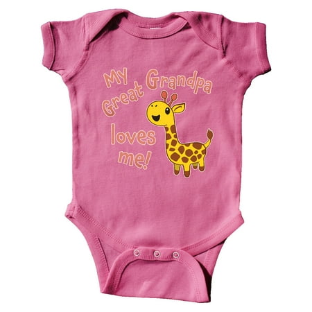 Inktastic My Great Grandpa Loves me- cute giraffe Gift Baby Boy or Baby Girl Bodysuit
Inktastic My Great Grandpa Loves me- cute giraffe Gift Baby Boy or Baby Girl Bodysuit