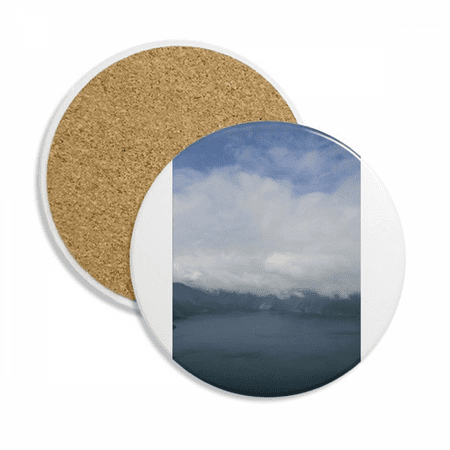 

Blue Sky And White Clouds Coaster Cup Mug Tabletop Protection Absorbent Stone