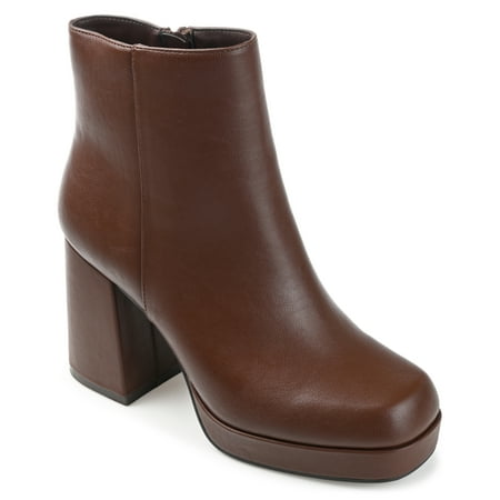 Journee Collection Womens Mollie Square Toe Platform Ankle Booties