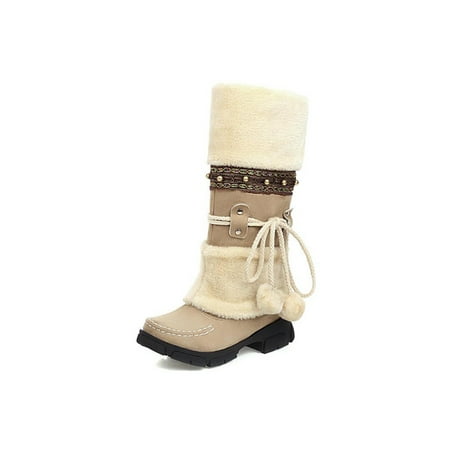 Crocowalk Womens Snow Boots Fluffy Winter Fashion Bootie Plush Lined Fuzzy Booties Non-skid Faux Fur Shoes Women Lightweight High Calf Warm Boot Beige 8.5
Crocowalk Womens Snow Boots Fluffy Winter Fashion Bootie Plush Lined Fuzzy Booties Non-skid Faux Fur Shoes Women Lightweight High Calf Warm Boot Beige 8.5