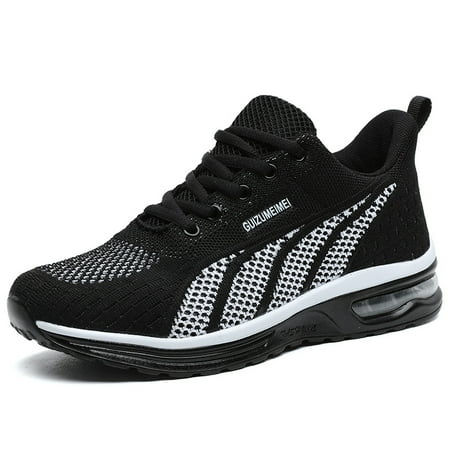 Lightweight Breathable Flying Air Cushion Weave Running Shoes Women‘s Footwear