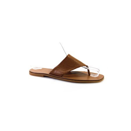 Everlane Womens Leather Square Toe T Strap Sandals Brown 10
