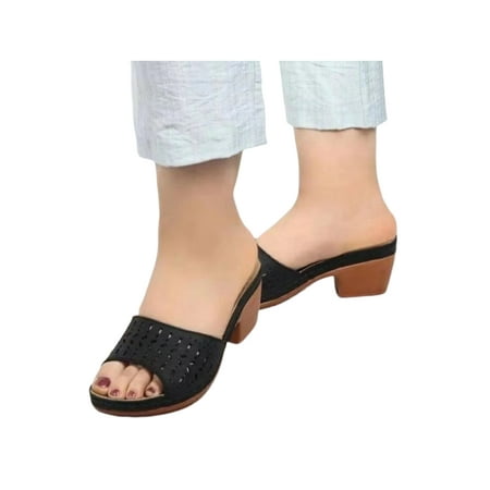 Rotosw Women Slides Slippers Chunky Sandals Platform Heeled Sandal Comfort Slip On Heels Summer Hollow Out Black 7.5
Rotosw Women Slides Slippers Chunky Sandals Platform Heeled Sandal Comfort Slip On Heels Summer Hollow Out Black 7.5