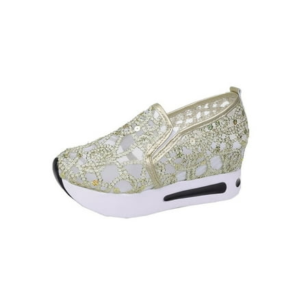 Daeful Women Casual Shoes Slip On Wedge Loafer Mesh Platform Loafers Street Non-Slip Comfort Breathable Moccasins Gold 7
Daeful Women Casual Shoes Slip On Wedge Loafer Mesh Platform Loafers Street Non-Slip Comfort Breathable Moccasins Gold 7