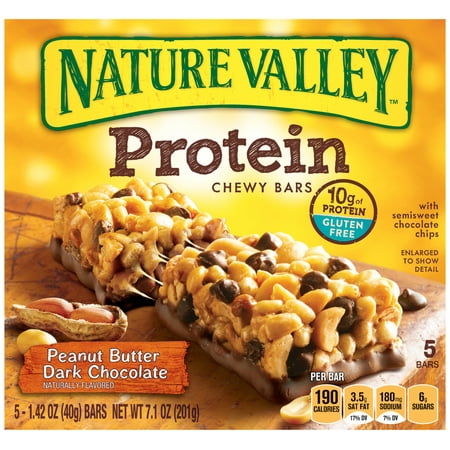 valley nature dark peanut butter bars chocolate protein chewy bar granola box