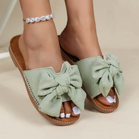 Aufmer Summer Slippers for Women Clearance Ladies Summer Casual Comfortable Slippers Fashion Bowknot Beach Solid Color Flat Slippers
Aufmer Summer Slippers for Women Clearance Ladies Summer Casual Comfortable Slippers Fashion Bowknot Beach Solid Color Flat Slippers