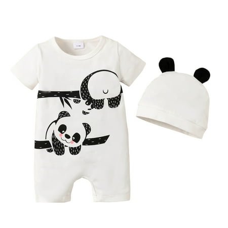 12 Months Baby Boys Clothes 18 Months Boys Romper Cute Panda Print Infant Boy Short Sleeve Bodysuit Hat Set White
12 Months Baby Boys Clothes 18 Months Boys Romper Cute Panda Print Infant Boy Short Sleeve Bodysuit Hat Set White