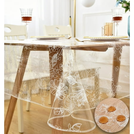 Rally Home Goods Indoor Outdoor Patio Premium Clear Vinyl Rectangular Tablecloth Spill Proof Wipeable Cover for Dining Table Clear Vinyl Imprinted White Floral for Tables 60 x 84 Inch Oblong
Rally Home Goods Indoor Outdoor Patio Premium Clear Vinyl Rectangular Tablecloth Spill Proof Wipeable Cover for Dining Table Clear Vinyl Imprinted White Floral for Tables 60 x 84 Inch Oblong