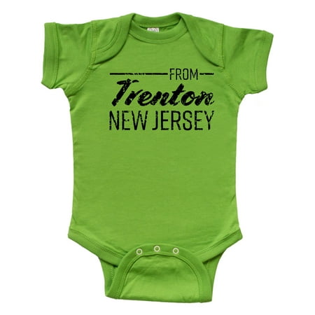 Inktastic From Trenton New Jersey in Black Distressed Text Gift Baby Boy or Baby Girl Bodysuit