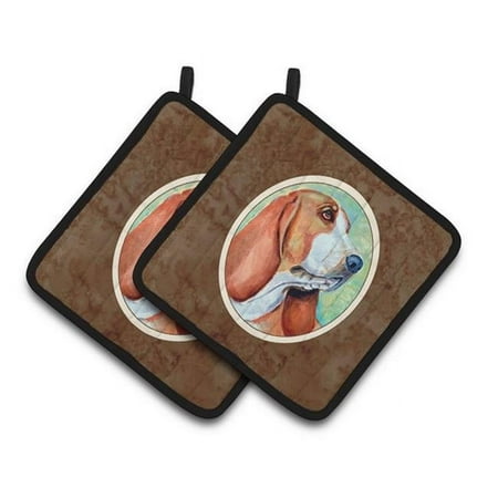 Basset Hound Pair of Pot Holders 7.5 x 3 x 7.5 in.