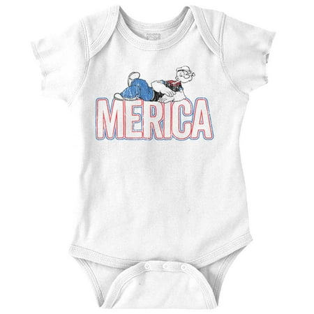 Popeye Ironic America Nickname Funny Romper Boys or Girls Infant Baby Brisco Brands 18M
Popeye Ironic America Nickname Funny Romper Boys or Girls Infant Baby Brisco Brands 18M