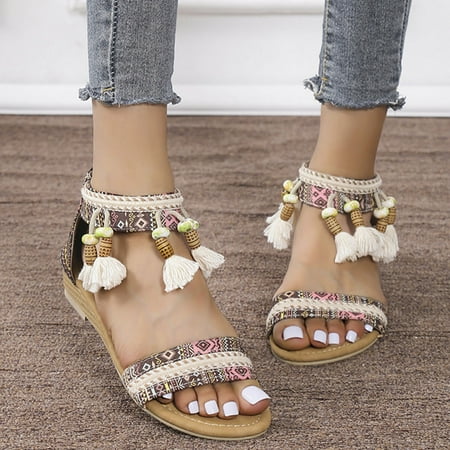〖Yilirongyumm〗 Brown 37 Sandals Women Back Roman Wedge Sandals Tassel Zipper Style Beaded Shoes Ethnic Women s Women s Sandals
〖Yilirongyumm〗 Brown 37 Sandals Women Back Roman Wedge Sandals Tassel Zipper Style Beaded Shoes Ethnic Women s Women s Sandals
