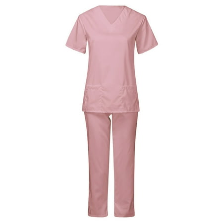 IROINNID Scrubs Sets for Women Medical Uniform Comfy Short Sleeve Tops and Pants with Pockets Two-Pieces Pink
IROINNID Scrubs Sets for Women Medical Uniform Comfy Short Sleeve Tops and Pants with Pockets Two-Pieces Pink