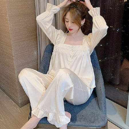 DanceeMangoo New Women Sleepwear Set Satin Pajamas Sets Long Sleeve Autumn Spring Sleepwear Faux Silk Pajamas Suit Female Home Wear Clothes
DanceeMangoo New Women Sleepwear Set Satin Pajamas Sets Long Sleeve Autumn Spring Sleepwear Faux Silk Pajamas Suit Female Home Wear Clothes