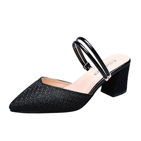 Blphud Summer Heels Shoes for Women Sandals Heels Ladies Fashion Summer Solid Color Sequin Pointed Thick High Heeled Casual Sandals Shoe Women Black 40
Blphud Summer Heels Shoes for Women Sandals Heels Ladies Fashion Summer Solid Color Sequin Pointed Thick High Heeled Casual Sandals Shoe Women Black 40