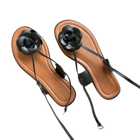 Soft PU Leather Adjustable Flower Straps Pure Color Black Size 36 Summer Flat Sandals
Soft PU Leather Adjustable Flower Straps Pure Color Black Size 36 Summer Flat Sandals