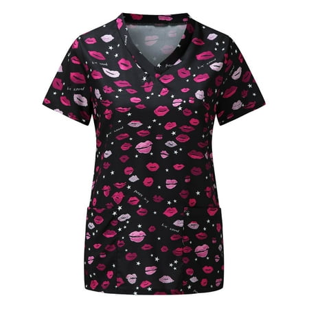 Youmylove Women Scrubs Top Short Sleeve V-Neck Tops Working Uniform Top Nurses Clothing Cartoon Workwear
Youmylove Women Scrubs Top Short Sleeve V-Neck Tops Working Uniform Top Nurses Clothing Cartoon Workwear